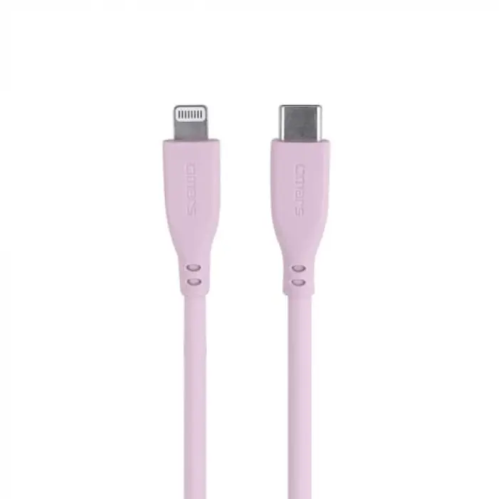 USB-C to MFI Lightning iPhone Silikon PD Hızlı Şarj Kablosu Pembe
