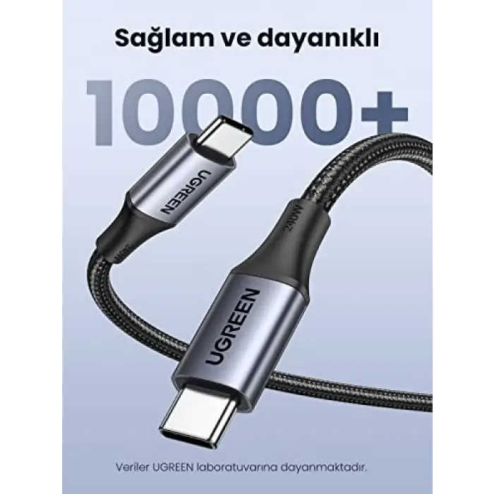 USB C to Type-C PD 3.1 240W 5A Hızlı Şarj ve Data Kablosu 2 Metre