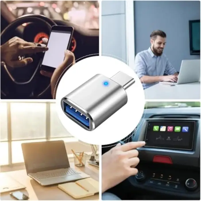 USB C - USB Adaptörü, USB Type C - USB 3.0 Adaptörü, LED Göstergeli, Type-C Cihazlarla Uyumlu
