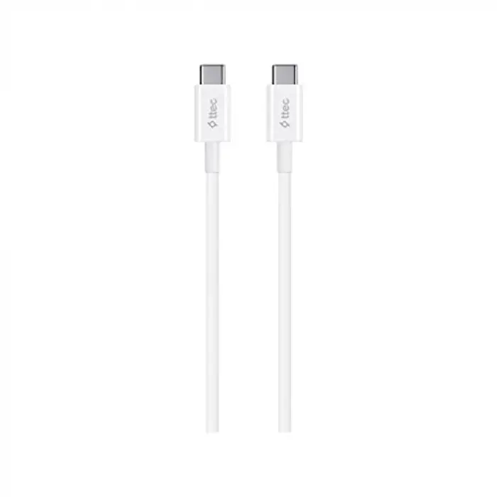 USB-C - USB-C 120cm 60W PD/QC Hızlı Şarj/Data Kablosu Beyaz