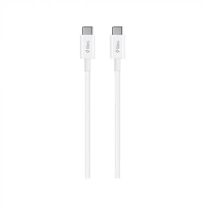 USB-C - USB-C 120cm 60W PD/QC Hızlı Şarj/Data Kablosu Beyaz