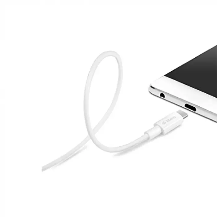 USB-C - USB-C 120cm 60W PD/QC Hızlı Şarj/Data Kablosu Beyaz