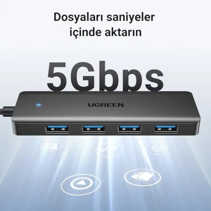 USB Hub 3.0 USB Ayırıcı MacBook; Mac Mini, iMac, Surface Pro, Xps, Thinkpad, USB Flash Sürücüler, Mobil Hdd, Masaüstü Bilgisayar ve daha fazlası için 5 Gbps USB dağıtıcısı (15 cm)