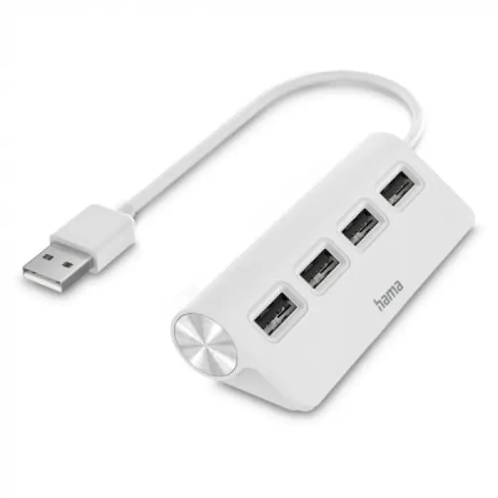 USB Hub, 4 Ports, USB 2.0, 480 Mbit/s, beyaz