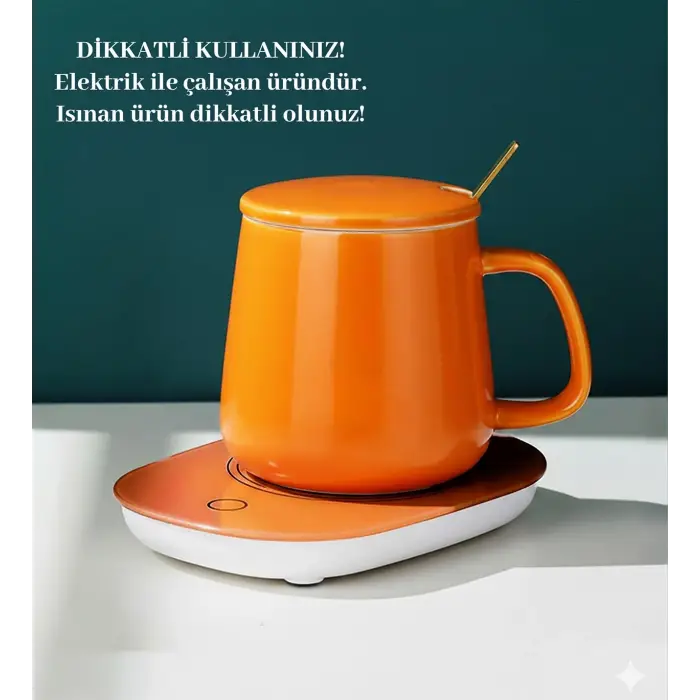 USB ısıtıcılı 350 Ml kupa bardak, turuncu