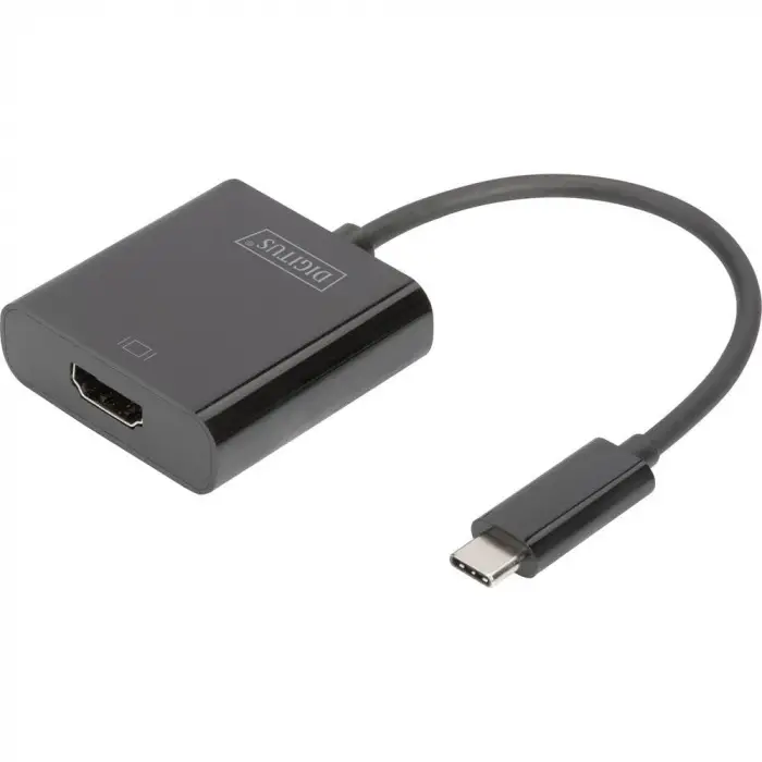 USB Tip C Grafik Adaptörü, USB Type-C - HDMI Tip A, 4K Ultra HD 30Hz, Plastik, Siyah
