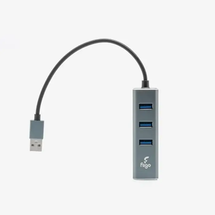 USB to Lan ve 3x USB Alüminyum Adaptör, Gri