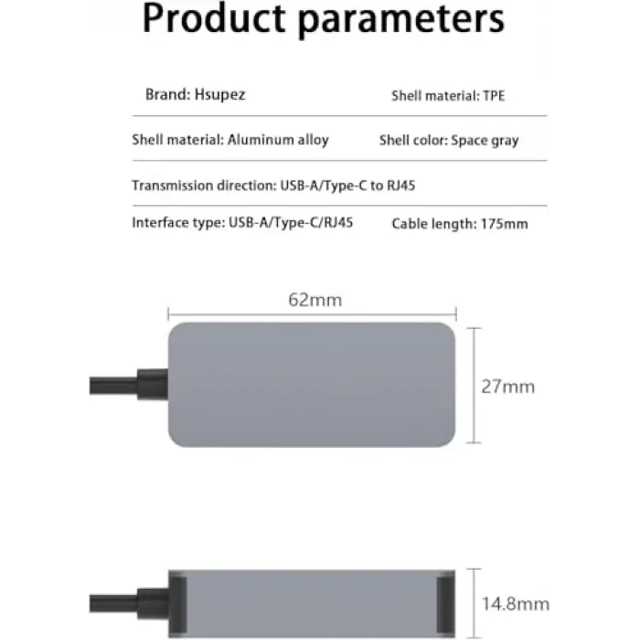 USB Type-C 2.5Gbps Ethernet Adaptörü, 10/100/1000/2500Mbps, Windows ve Mac Uyumlu, RJ45, USB 3.0 ve Type-C, Harici Güç Gerektirmez, ZR1144