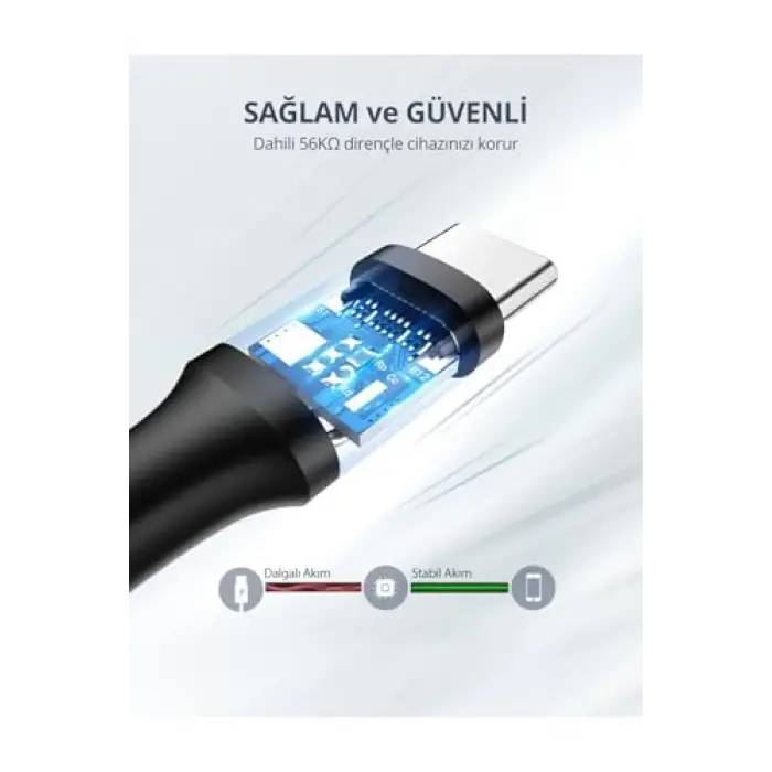 USB Type-C Şarj ve Data Kablosu, 0.5 metre