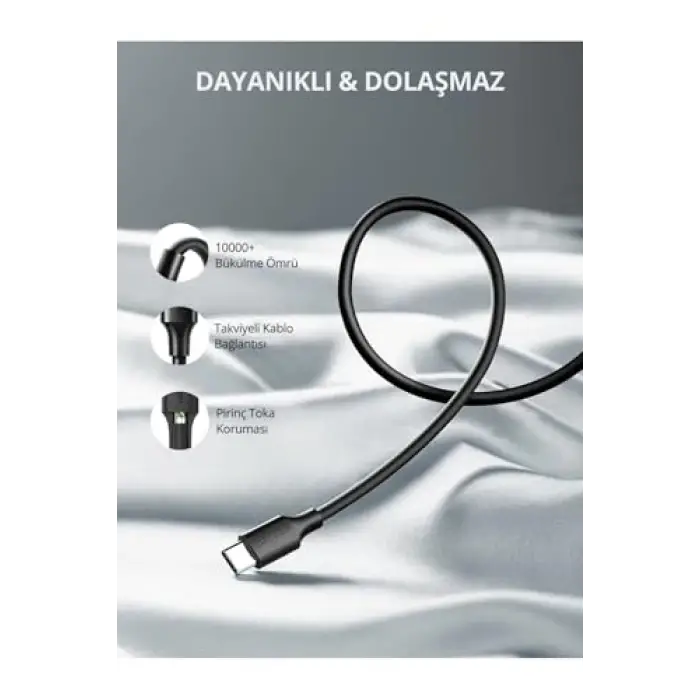 USB Type-C Şarj ve Data Kablosu, 0.5 metre
