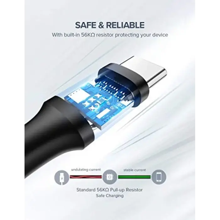 USB Type-C Şarj ve Data Kablosu, 1 Metre, Beyaz