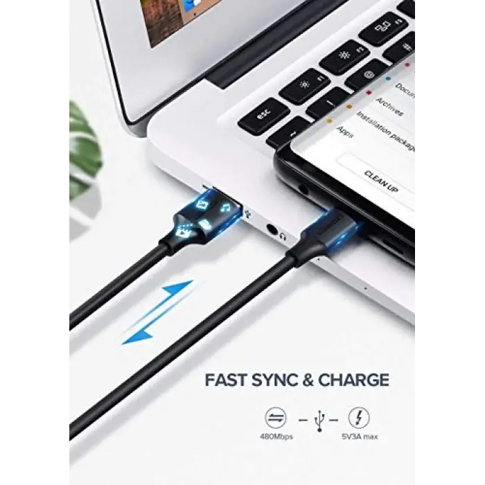 USB Type-C Şarj ve Data Kablosu, 1 Metre, Beyaz