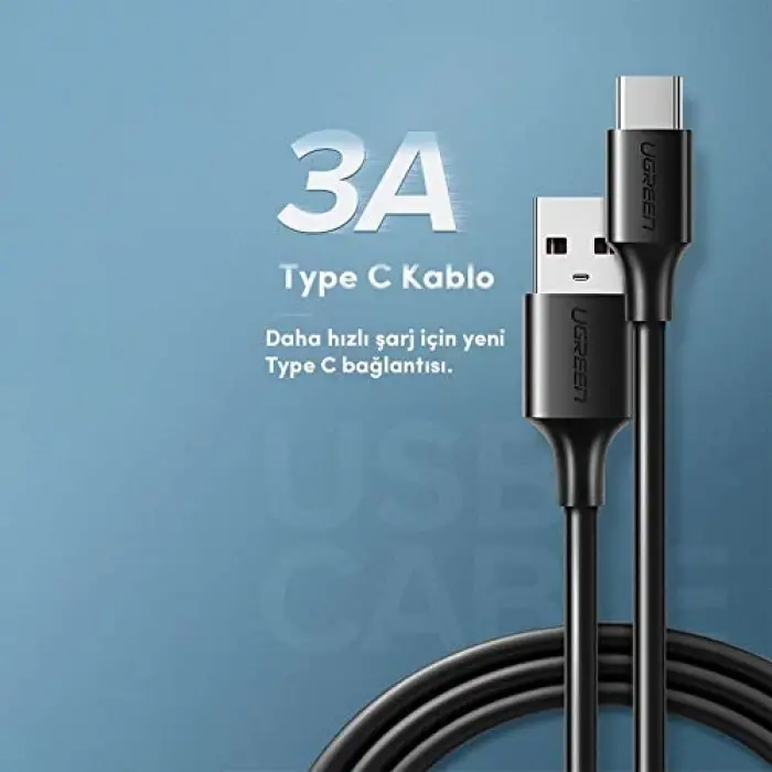 USB Type-C Şarj ve Data Kablosu, Siyah, 1.5 Metre
