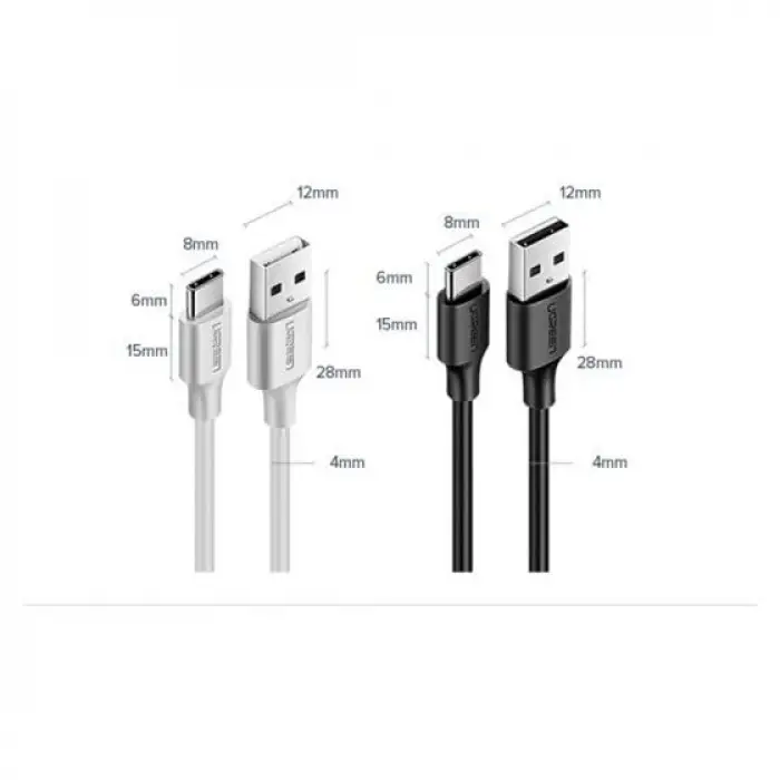 USB Type-C Şarj ve Veri Kablosu Siyah 1 Metre