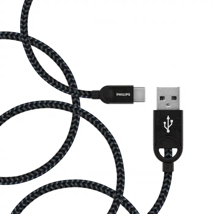 USB - USB C Şarj Kablosu, 1.2 Metre, Örgü, Siyah (DLC2628B)