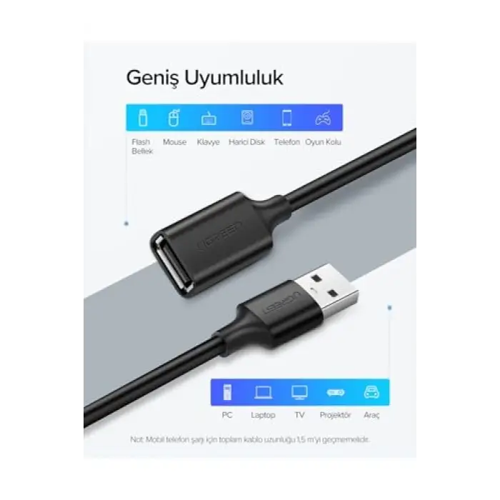 USB Uzatma Kablosu, 2 Metre