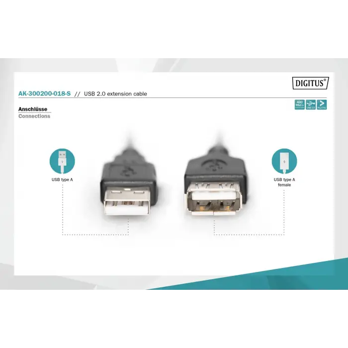 USB Uzatma Kablosu (AK-300200-018-S) 1.8 Metre