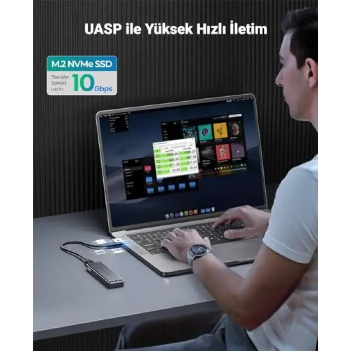 USB3.1 Gen2 10Gbps M.2 NVMe Ssd Disk Kutusu, Alüminyum