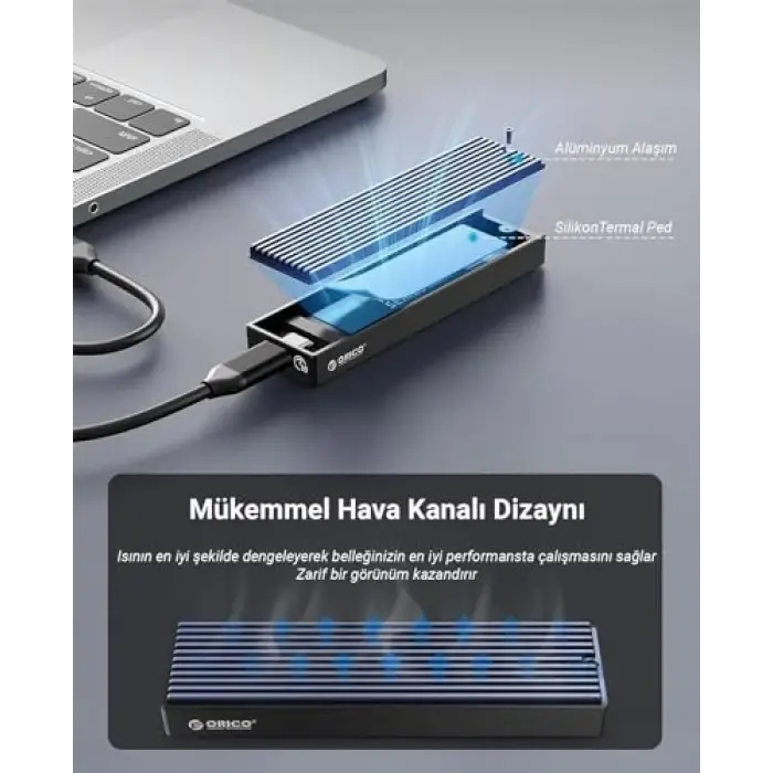 USB3.1 Gen2 10Gbps M.2 NVMe Ssd Disk Kutusu, Alüminyum