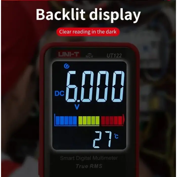 UT122/UT121A/B Smart Digital Multimeter True Rms Voltage Frequency Dual Display Ncv Lıve Auto Range 6199 Count Meter (UT122)