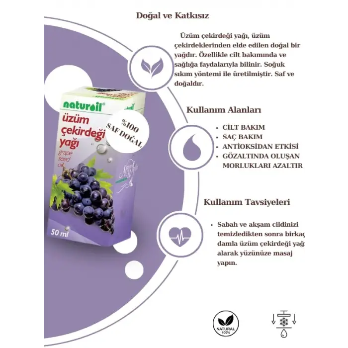 Üzüm Çekirdeği Yağı 50 ML