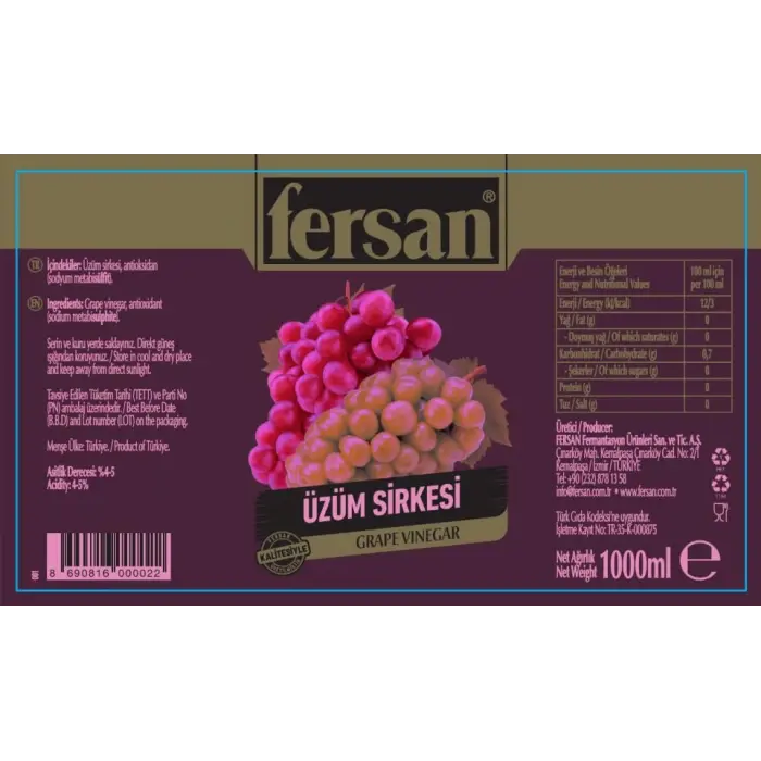Üzüm Sirkesi 1 L