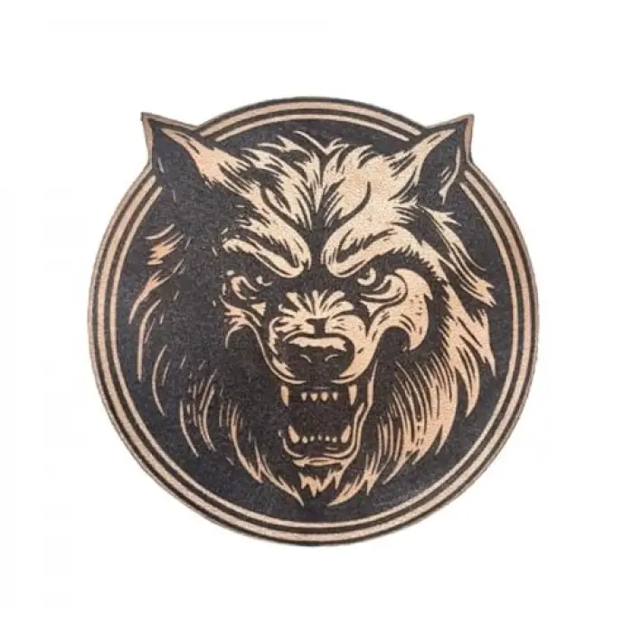 Vahşi Kurt yuvarlak deri arma patch