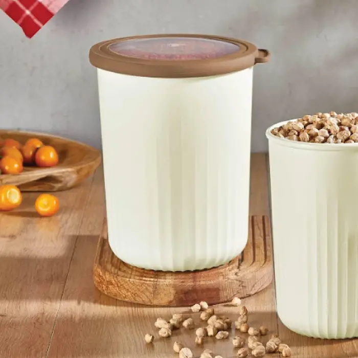 Vakumlu Saklama Kabı Silindir; Kumsal 2,10 L*4lü