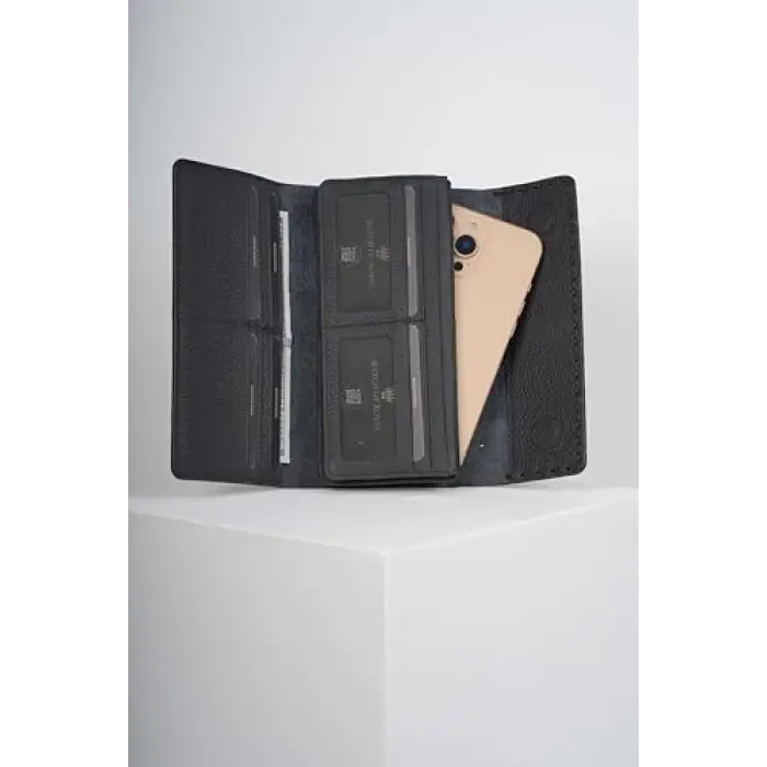 Valencia Flotter Black Telefon Cüzdanı Deri