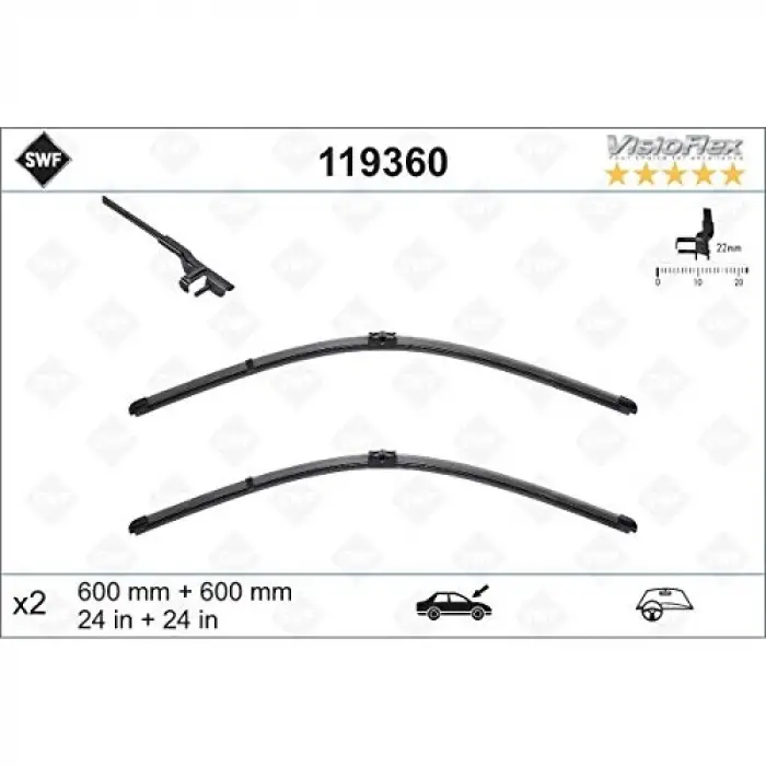 Valeo Das Original Set Silecek Seti Vw Transporter/Multivan (2011-2015) (600+600 MM) 119360