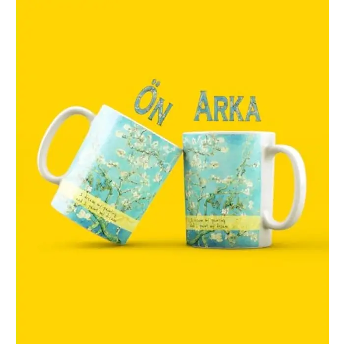 Van Gogh Badem Çiçeği Tasarımlı Kupa Bardak