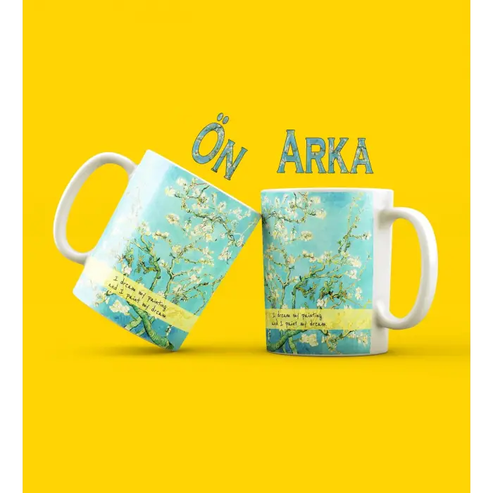 Van Gogh Badem Çiçeği Tasarımlı Kupa Bardak