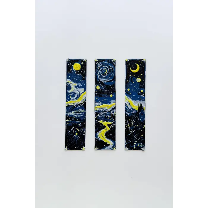 Van Gogh Starry Night Temalı Kitap Ayracı, 3lü Set
