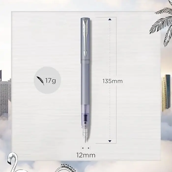 Vector XL Mat Dolma Kalem, Gümüş-Mavi, M, Mavi
