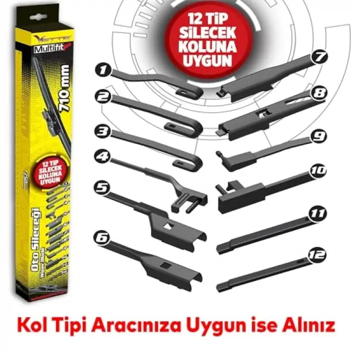 Vette Plus Multifit Ön Cam Arka Cam Muz Sileceği 710 mm 39691