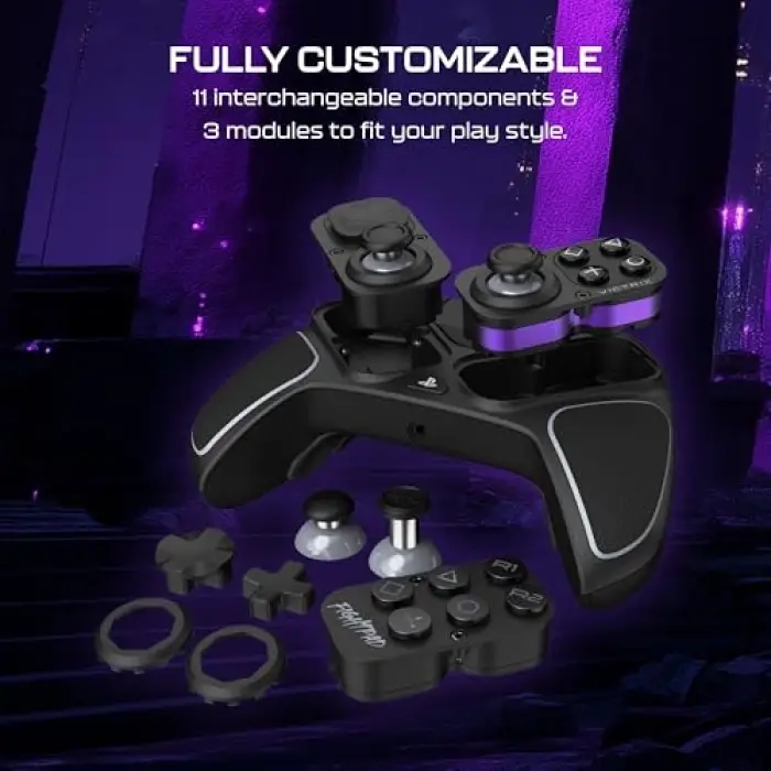 Victrix Pro Bfg Reloaded Wireless Gaming Controller Officially Licensed for PlayStation 5, PS5, PS4, PC, Fightpad Module, Hall-Effect Sticks/Triggers, Customizable Controls - Black