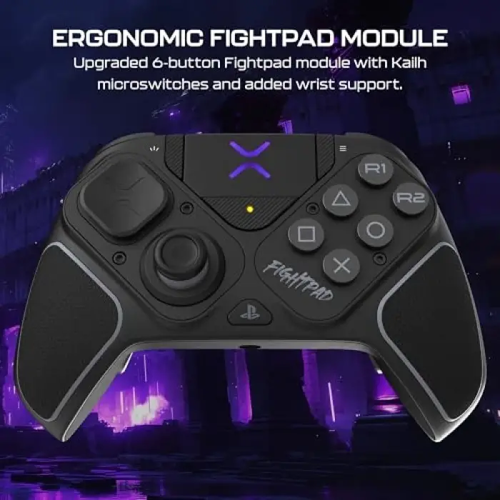 Victrix Pro Bfg Reloaded Wireless Gaming Controller Officially Licensed for PlayStation 5, PS5, PS4, PC, Fightpad Module, Hall-Effect Sticks/Triggers, Customizable Controls - Black
