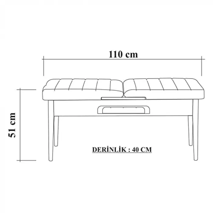 Vina Bench Atlantik Antrasit