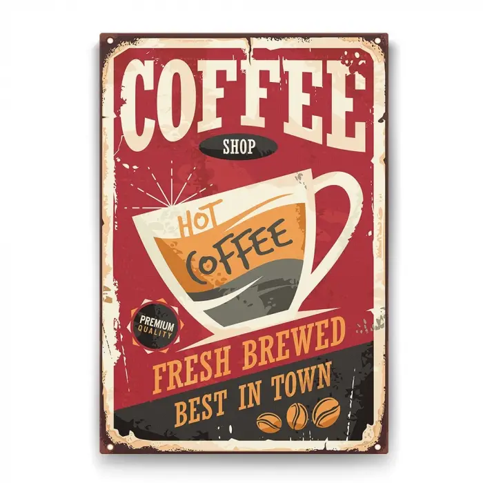 Vintage Kahve Posteri Tablosu - 70x100 cm