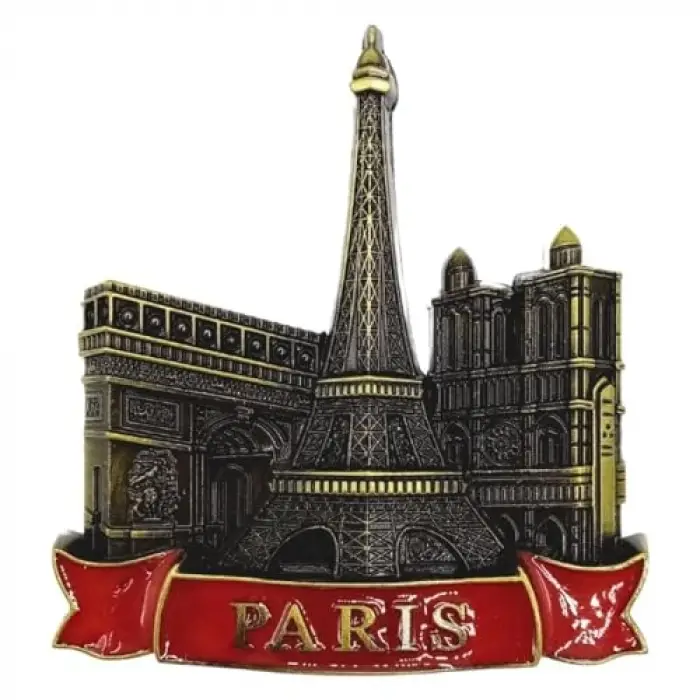 Vintage Metal 3D Magnet Paris Fransa 7 cm