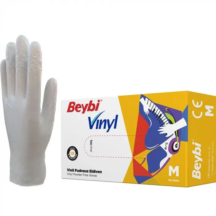 Vınyl (Vinil) Eldiven (Temizlik, Gıda, Kuaför, Bahçe, İŞ Eldiveni) (Medium (Orta))