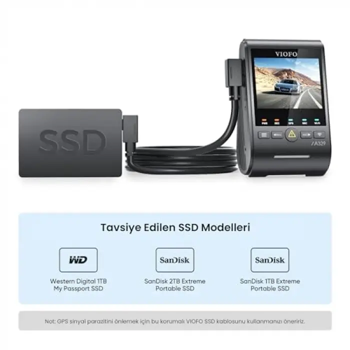 Viofo A329 İçin Type-C SSD Data Kablosu 1.8 Metre