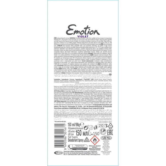 Violet Kadın Deodorant, 150 ml 2li set