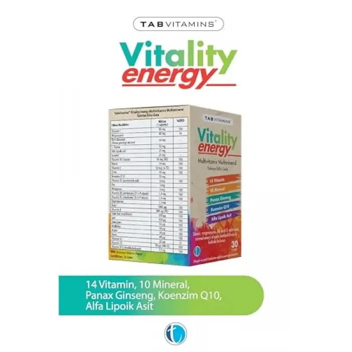 Vitality Energy 30 Tablet Multivitamin Multimineral