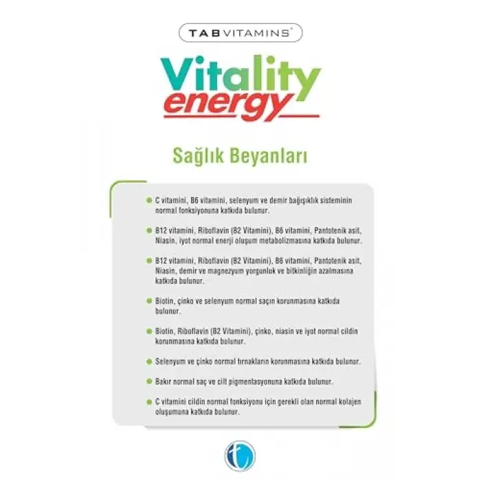 Vitality Energy 30 Tablet Multivitamin Multimineral