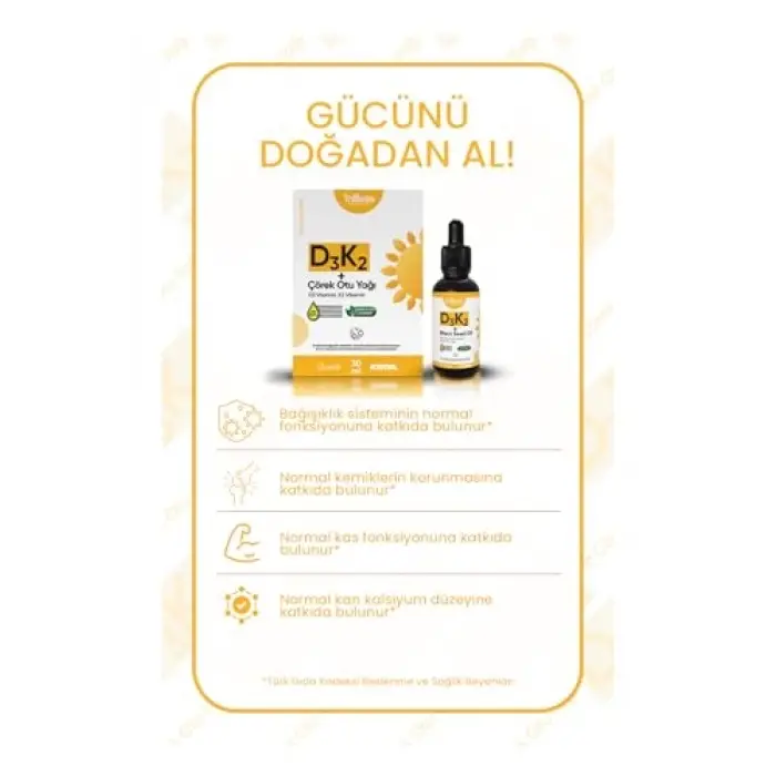 Vitamin D3 K2 + Çörek Otu Yağı 30 ML