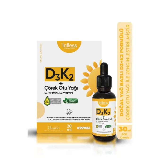 Vitamin D3 K2 + Çörek Otu Yağı 30 ML
