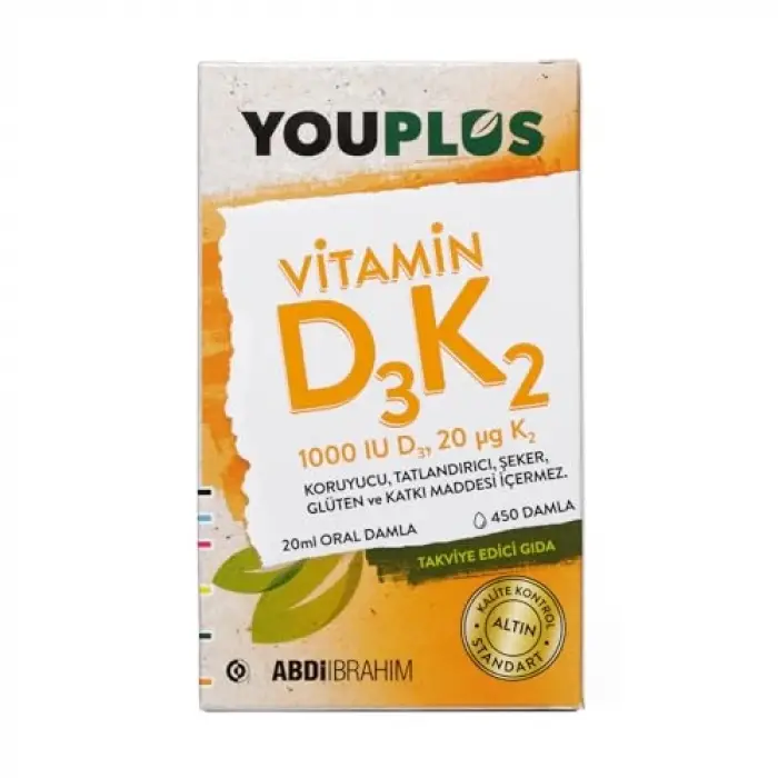 Vitamin D3K2 1000 IU 20 ML Oral Damla