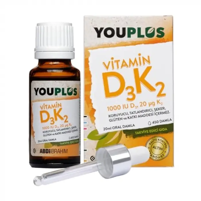 Vitamin D3K2 1000 IU 20 ML Oral Damla