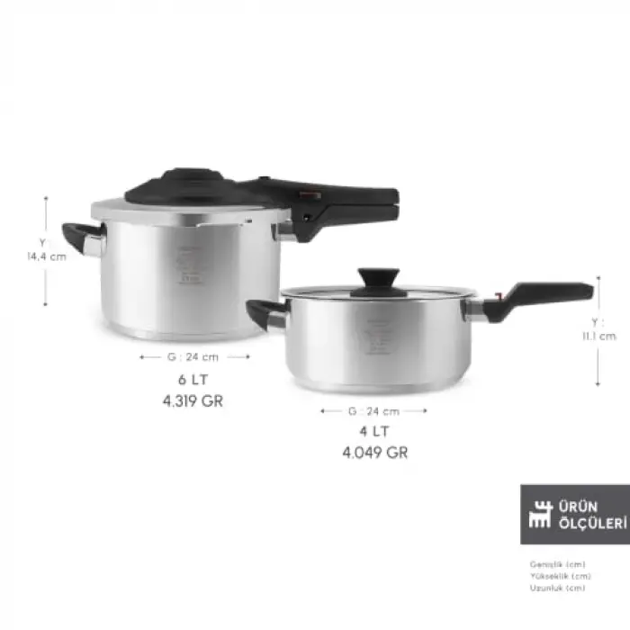 Vitasafe Düdüklü Tencere Seti 4+6 L